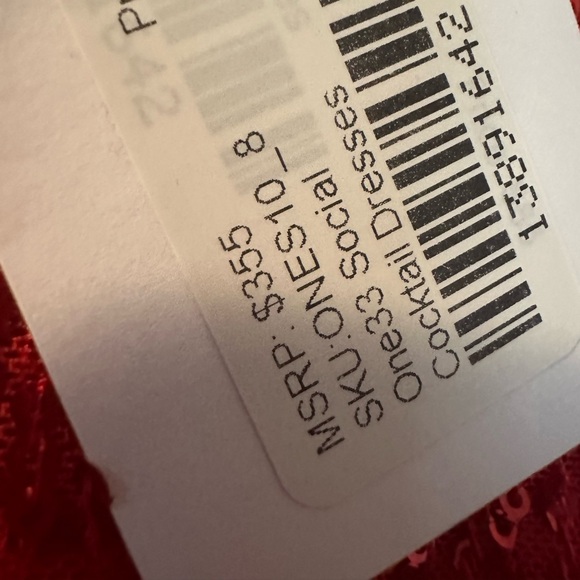 One33 Social Red Sequin Drape Dress Sz 8 - Picture 10 of 11